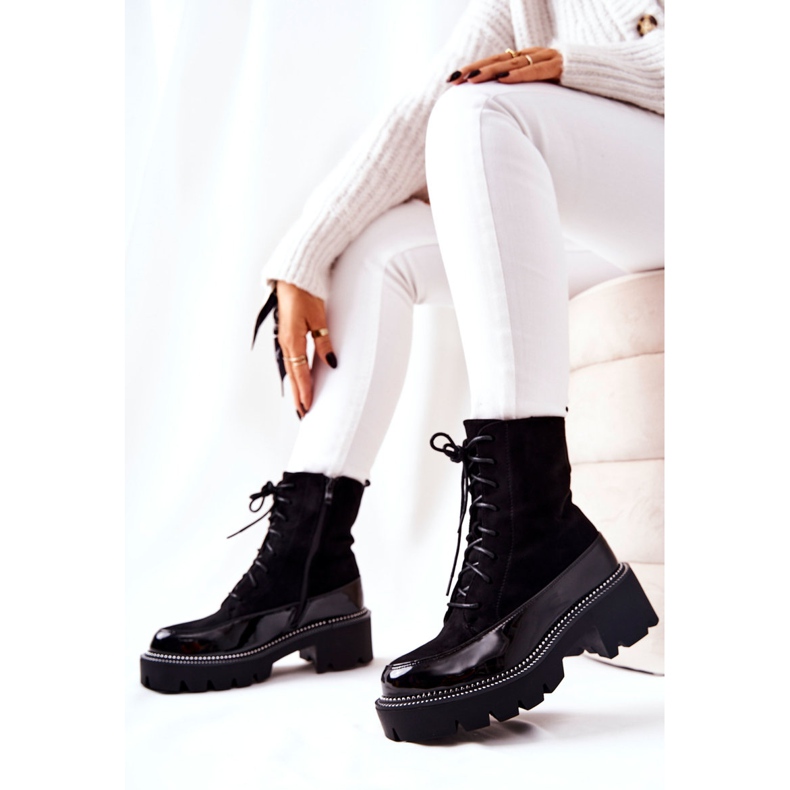 Bottes hautes sur fermeture éclair noire Solutia 2