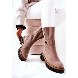 PA2 Bottines isolées en cuir Cappucino Souffle multicolore 1