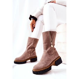 PA2 Bottines isolées en cuir Cappucino Souffle multicolore 4