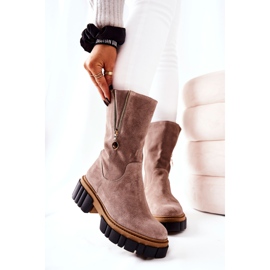 PA2 Bottines isolées en cuir Cappucino Souffle multicolore 5