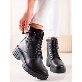 Goodin Trappeurs à la mode avec fermetures à glissière décoratives noir 1