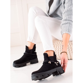 Goodin Bottines à enfiler à rayures décoratives le noir 2