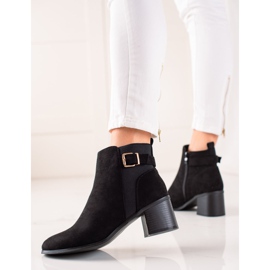 TRENDI Bottines classiques en daim à talons le noir 2
