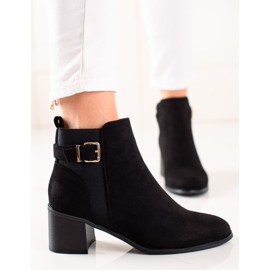 TRENDI Bottines classiques en daim à talons le noir 3