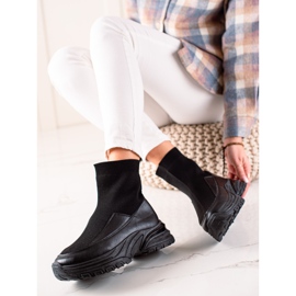 Seastar Bottes à enfiler avec une chaussette le noir 1