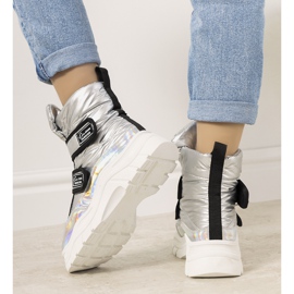 Bottes de neige argentées avec Velcro Comforte 1