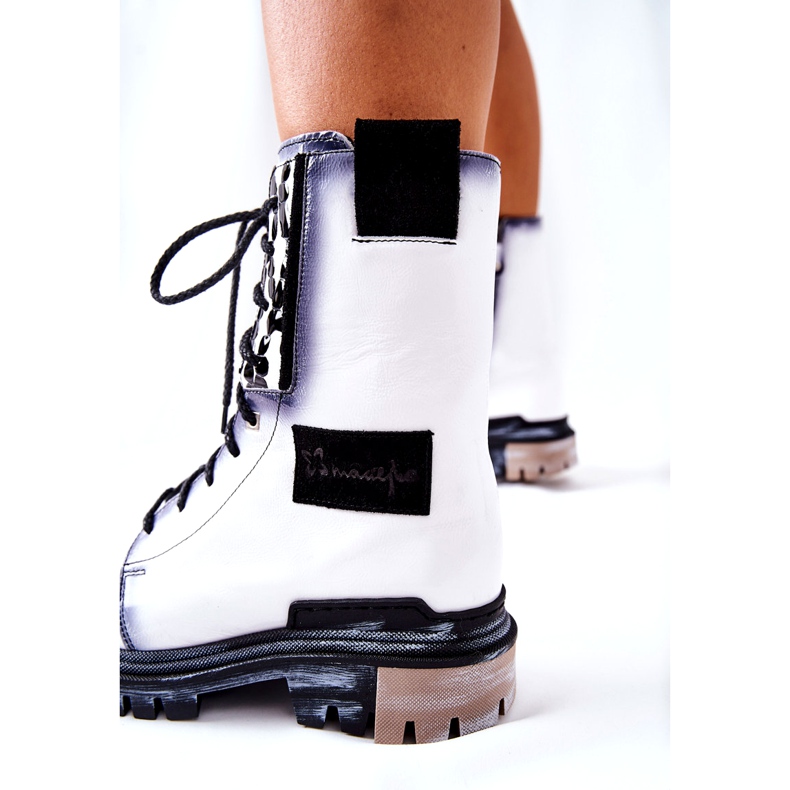 Bottines Cuir Bottes Chaudes Maciejka Blanc 05113-11 noir 1