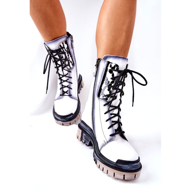 Bottines Cuir Bottes Chaudes Maciejka Blanc 05113-11 blanche le noir 4
