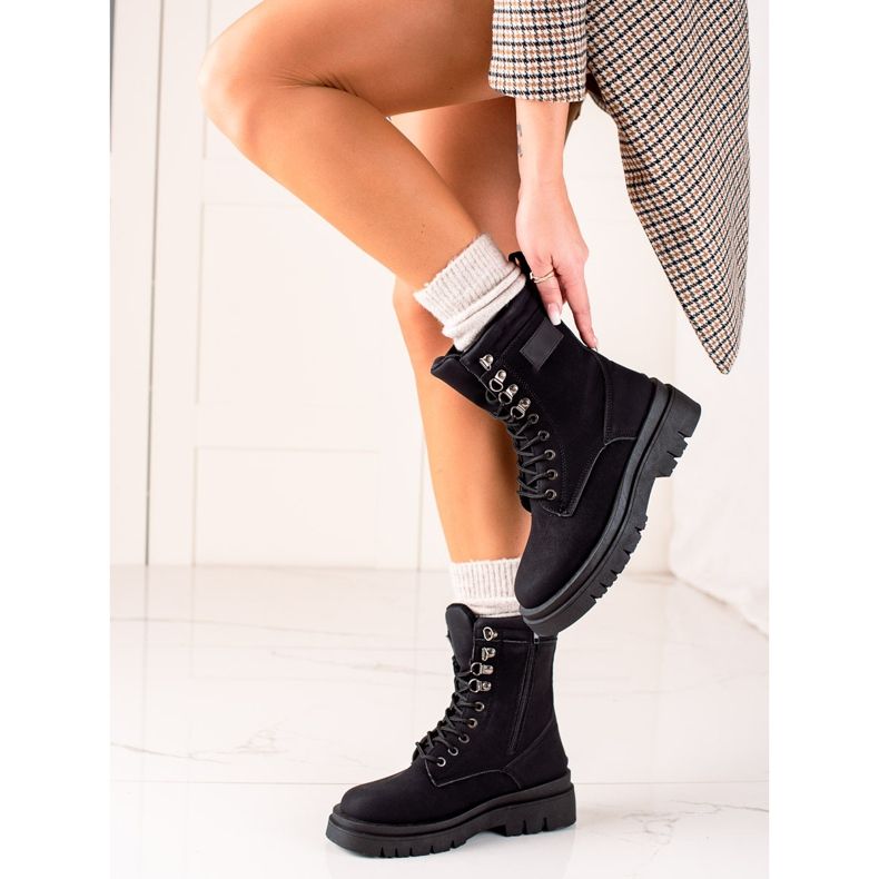 TRENDI Trappeurs noirs classiques le noir 1