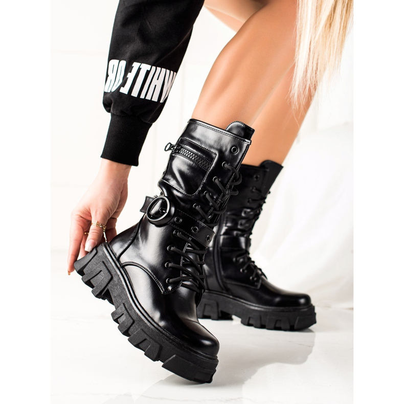 TRENDI Bottes noires rock 2