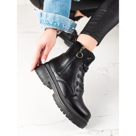 TRENDI Trappeurs noirs avec fermeture éclair 1