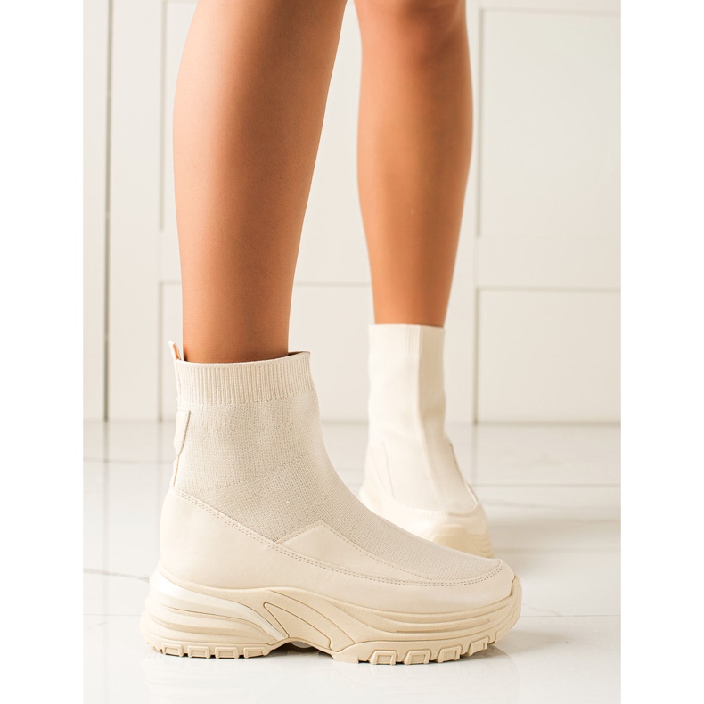 Seastar Bottes à enfiler avec une chaussette beige 1