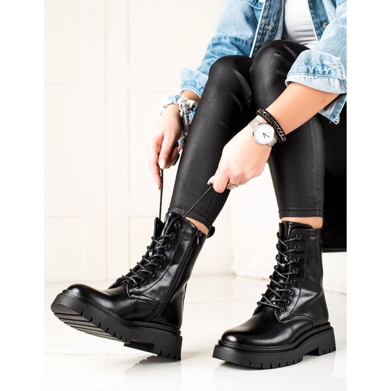 Seastar Trappeurs classiques en cuir écologique le noir 1