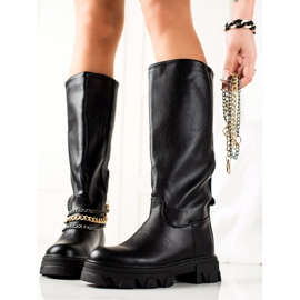 Seastar Bottes enchaînées à la mode le noir 3