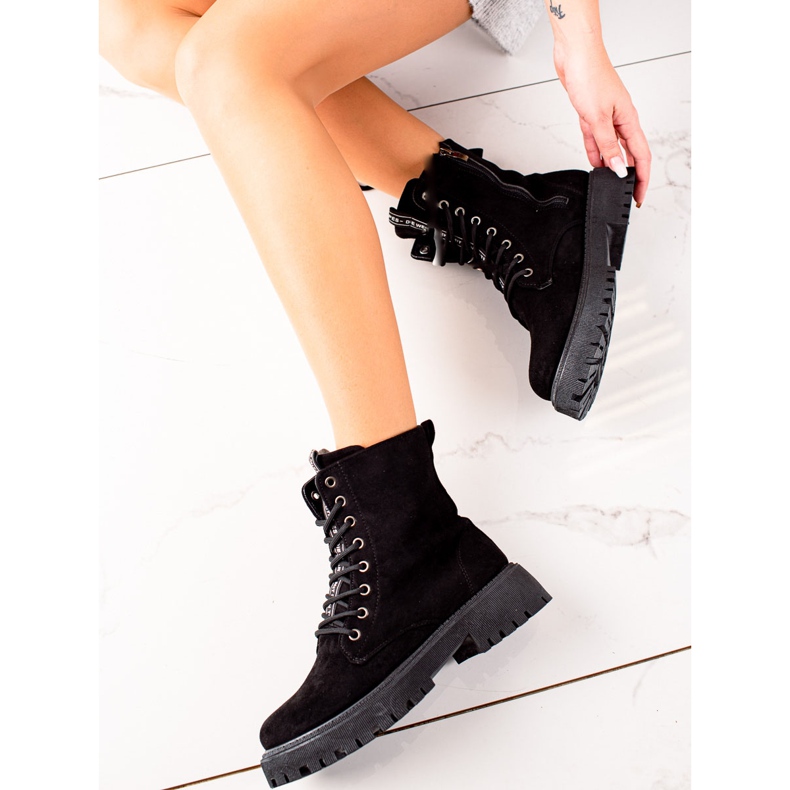 Bottes en daim chaudes le noir 2