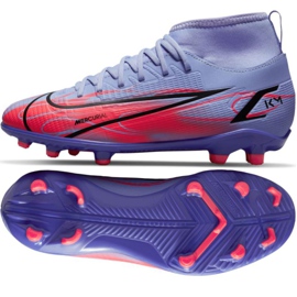 Nike Mercurial Superfly 8 Club Km Mg Jr DB0925 506 chaussures de football rose-mauve violet 2
