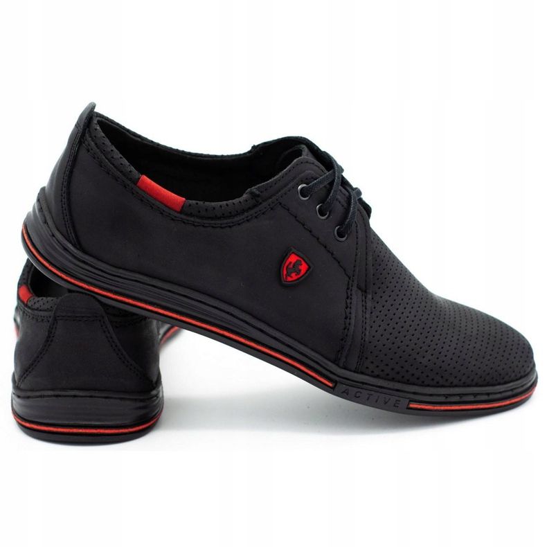 Polbut Chaussures en cuir pour hommes 343P, été, noires 1