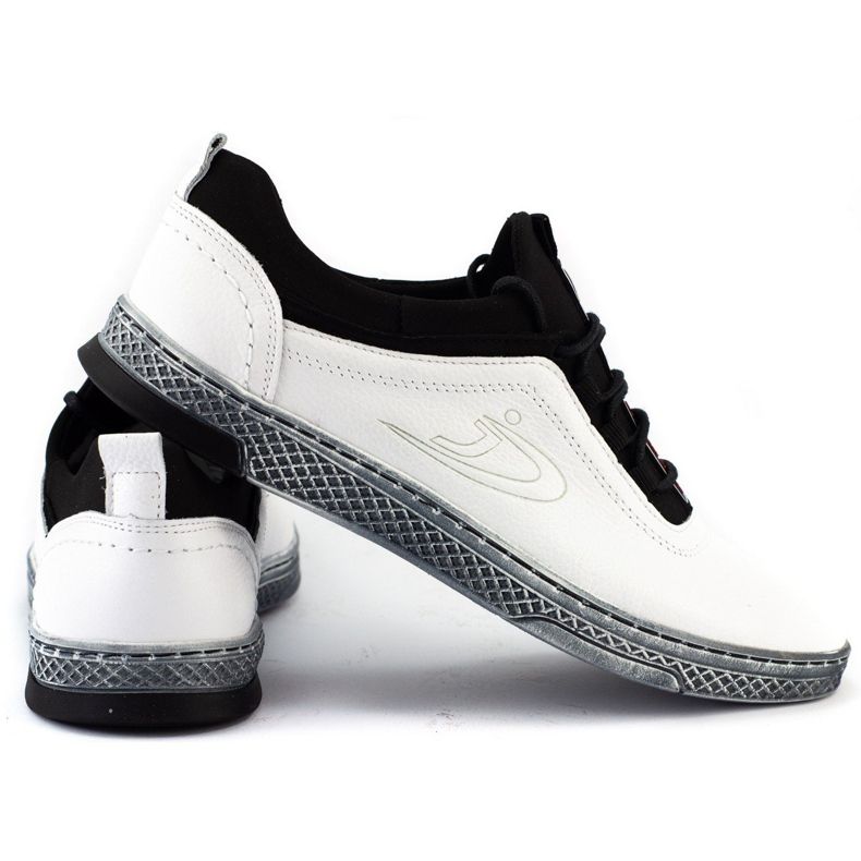 Polbut Chaussures casual en cuir pour hommes K24 blanc 2