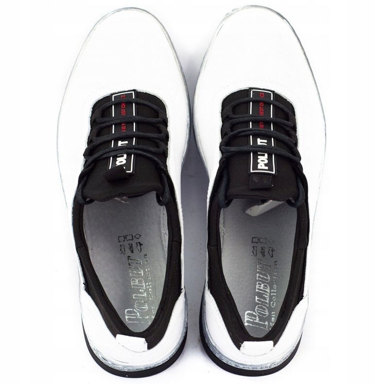 Polbut Chaussures casual en cuir pour hommes K24 blanc blanche 4 Polbut Chaussures casual en cuir pour hommes K24 blanc blanche 4