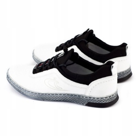 Polbut Chaussures casual en cuir pour hommes K24 blanc 5