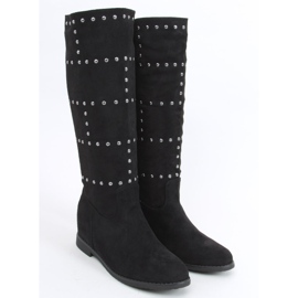 Bottes sur un coin Ferto Black caché le noir 5