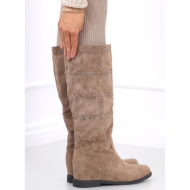 Bottines sur un coin caché Ferto Kaki beige 3