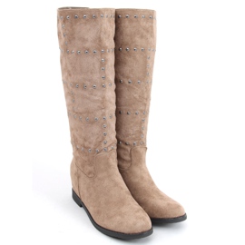 Bottines sur un coin caché Ferto Kaki beige 5