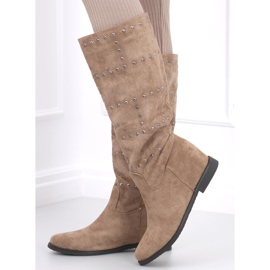 Bottines sur un coin caché Ferto Kaki beige 4
