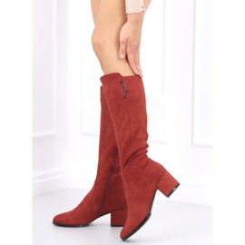 Bottes à talons bas Ritta Rouge violacé 1