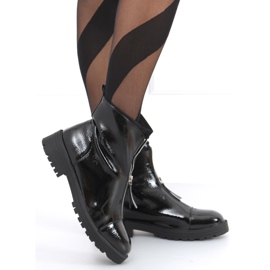 Bottines laquées Quer Black Mirror noir 2