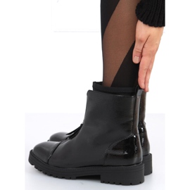 Bottines laquées Quer Black Mirror le noir 3