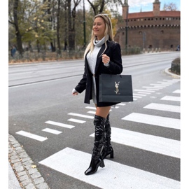 PS1 Bottes en latex noires Macey le noir 8