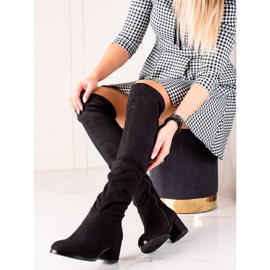 Gogo Cuissardes à talons bas noir 2