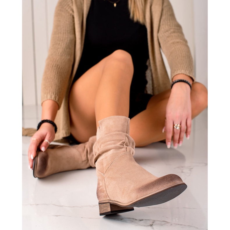 Evento Bottes de cowboy en daim beige 1