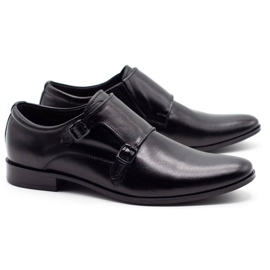 Olivier Chaussures en cuir masculin moines 287l noirs 2