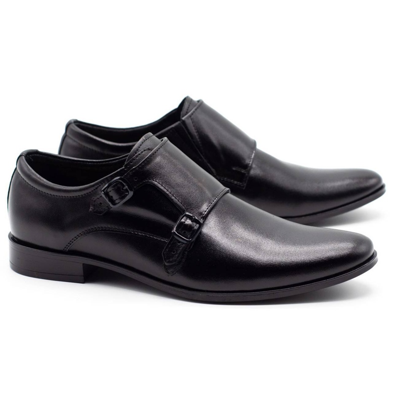 Olivier Chaussures en cuir masculin moines 287l noirs 2
