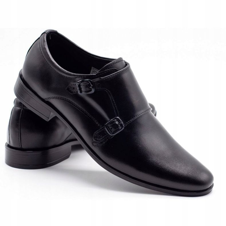 Olivier Chaussures en cuir masculin moines 287l noirs 3