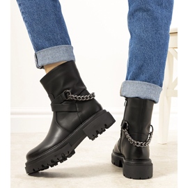 Bottes isolées noires avec chaîne Porta 2
