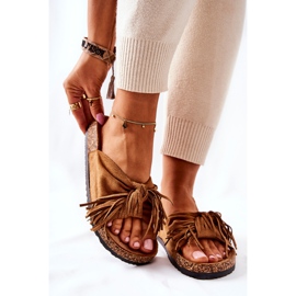 FW1 Tongs à semelle en liège Taryne camel brun 4