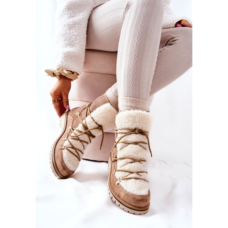 Bottes chaudes Trappeurs Beige Jiliana 2