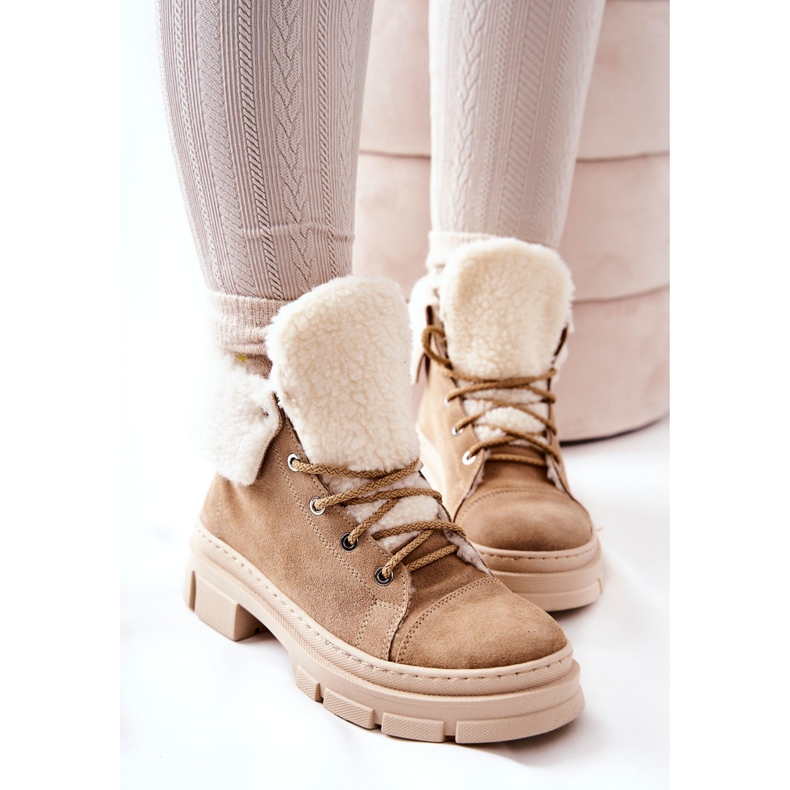 Bottines Baskets Warm Tied Beige Karley 1 Bottines Baskets Warm Tied Beige Karley 1