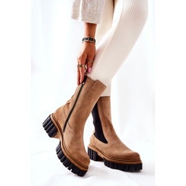 Bottes En Cuir Ouvrières Laura Messi Beige 2421 1