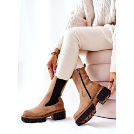 Bottes En Cuir Ouvrières Laura Messi Beige 2421 2