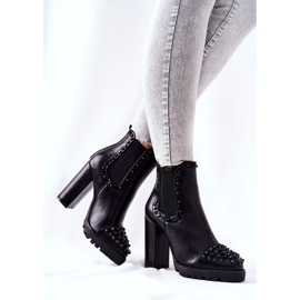 FJ1 Bottes À Talons Hauts Avec Strass Noir Lisana le noir 3