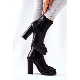 FJ1 Bottes À Talons Hauts Avec Strass Noir Lisana le noir 4