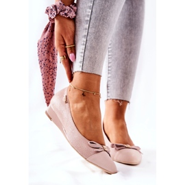 Escarpins compensés en cuir Monnari 0590-M04 Rose clair 1