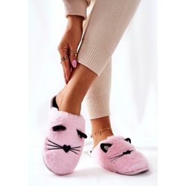 PE1 Chaussons Doux Chatons Aux Oreilles Distty Roses 2