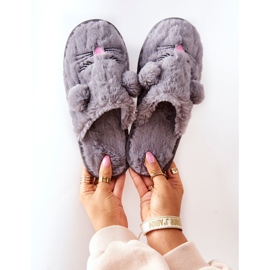 PE1 Chaussons Souris Doux Avec Oreilles Luise Grises 1