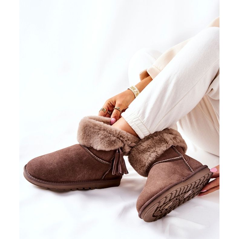 FS1 Mukluki Bottes de neige chaudes Fringes Marron Sorella brun 1