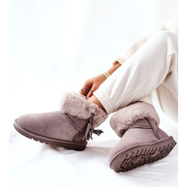 FS1 Mukluki Bottes de neige chaudes Fringe Gris Sorella 1 FS1 Mukluki Bottes de neige chaudes Fringe Gris Sorella 1